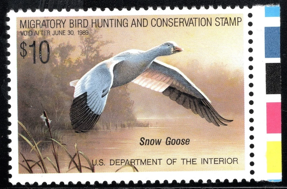US Stamp Scott #RW55, $12.50, 1988 Federal Duck Hunting Stamp, MNH, SCV$17.50 - Image 1 of 1