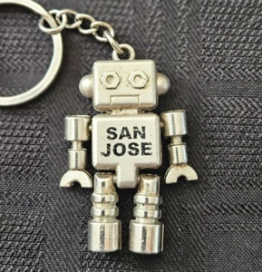 Moveable robot from San Jose keychain - not lightweight - weighs 1.3oz nice one - Picture 1 of 6