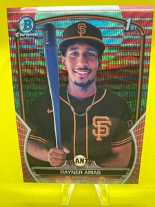 2023 Bowman Chrome RAYNER ARIAS Red Aqua Vapor Refractor 5/5 SSP 1st #BCP-222