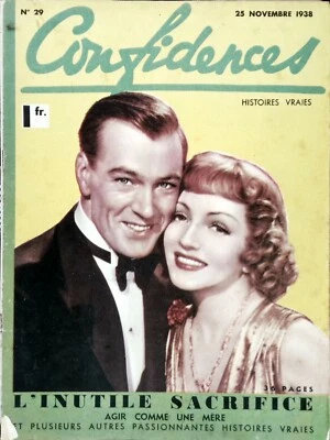 MAGAZINE FRANCAIS CONFIDENCES N°29 25 NOVEMBRE 1938  Histoires Vraies mode cœur  - Photo 1/2
