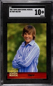 Topps High School Musical #4 2007 Troy Bolton Zac Efron SGC 10 GEMA como nuevo IronClaw - Imagen 1 de 2
