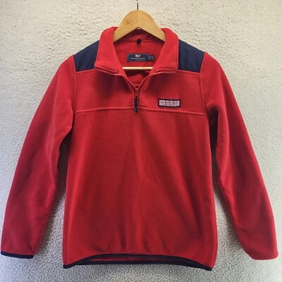 Vineyard Vines Sweater Girls L 16 Pink Quilt 1/4 Zip Martha Mock Neck Pullover - Image 1 of 4