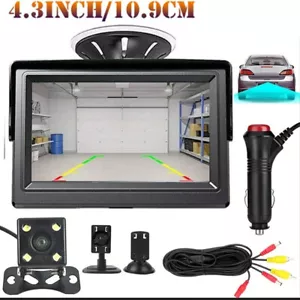 4.3" Car Rear View Monitor IR Night Vision Waterproof Parking Reverse Camera Kit - Picture 1 of 19