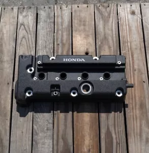 Honda K SERIES K24 K20 type r civic rsx valve cover PowderCoated WRINKLE BLACK - Picture 1 of 12