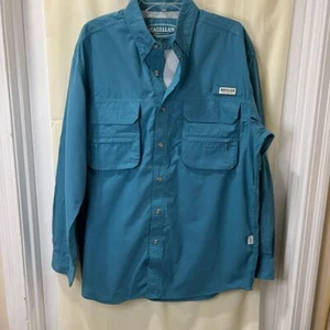 Camisa de pesca Magellan Sportswear para hombre al aire libre secado rápido ventilada con botones-L - Imagen 1 de 12