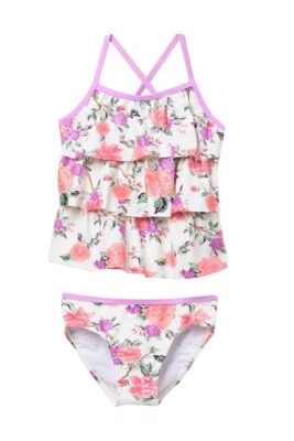 Tommy Bahama Niño Niña 2 Piezas Natación Tankini Traje De Baño Rosa Floral 2T Foto 1 de 2