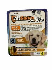 VetGuard Plus 6 Month Flea Tick & Mosquito Treatment Drops Large Dogs 34-66lbs