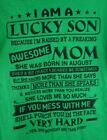 Men's  I Am A lucky Son I Have A Crazy Mom Born In August Men's T-Shirt Large 