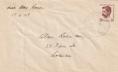 1949 Australia FDC cover 82th Birth Anniversary Henry Lawson - Image 1 of 2
