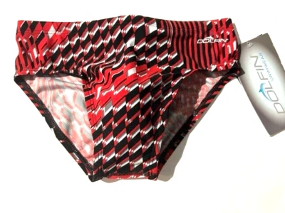 Novo Maiô Masculino DOLFIN Vermelho Marinho Estampa Branca tamanho 28 Estilo Speedo Golfinho - Imagem 1 de 4