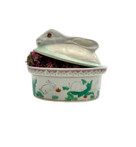 Rabbit Ceramic Lidded Dish Bunny Design Tureen Kitchen Dinning Easter Decor