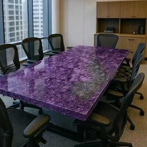 Amethyst Agate Dining Table Handmade | Luxury Gemstone Furniture Living Room Art - Picture 1 of 10