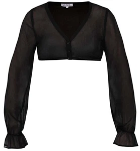 Dirndlbluse Arnstein Langarm schwarz Chiffon Bluse für Damen V-Ausschnitt MarJo - Bild 1 von 27