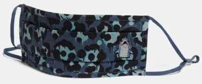 COACH 'Sharky Wild Beast Camo' Adult Unisex Face Mask Blue Adjustable Reuseable - Image 1 of 4