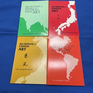 The University Prints Outline lot of 4 ART Japan China Pre-Columbian, Indian - Picture 1 of 6