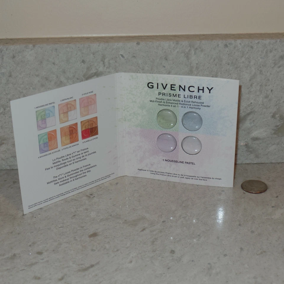 2x Givenchy Prisme Libre Pastel Loose Powder Sample Cards 4 X 0.1g