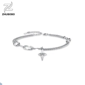 Trendy Design Cool S925 Sterling Silver Cross Star Bracelet Fashion Jewelry - Picture 1 of 5