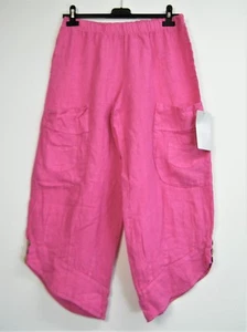 LAGENLOOK 100% LINEN ITALIAN CROPPED TROUSERS 12 COLS ONE SIZE :REGULAR 10-14 - Picture 1 of 18