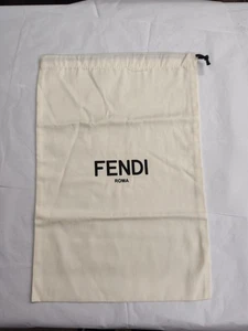 Auténtica bolsa antipolvo Fendi Roma, algodón marfil con cierre de cordón, 12"X 17,5" - Imagen 1 de 10
