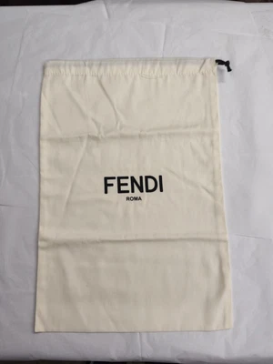 Auténtica bolsa antipolvo Fendi Roma, algodón marfil con cierre de cordón, 12"X 17,5" Foto 1 de 4