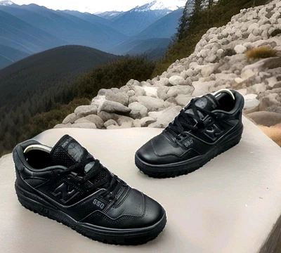 New Balance 550 Men's Size 8.5 Triple Black Leather Shoes Sneakers BB550BBB - Image 1 of 4