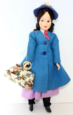 Vintage 1964 Horsman 12" Mary Poppins doll with hat, 2 carpet bags all original - Image 1 of 4