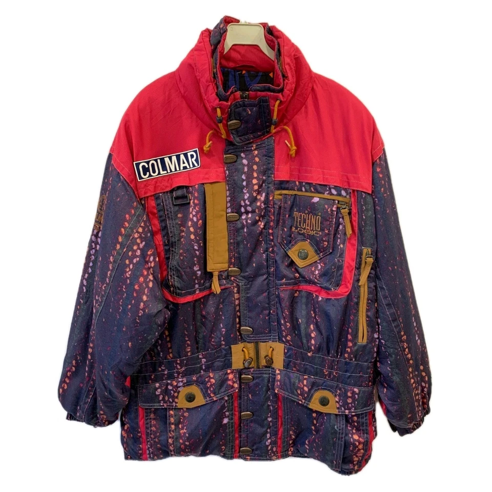 Vtg Colmar x Mizuno Techno Logic Ski Jacket 90s Red Blue Graphic Retro XL #118 - Image 1 of 4