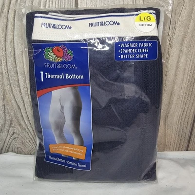 Pantalones térmicos Fruit of the Loom para hombre talla grande azul marino tejido gofre NUEVO  Foto 1 de 4