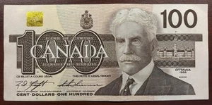 1988 Canadian 100$ One Hundred Dollar Banknote Bank Of Canada - Picture 1 of 2