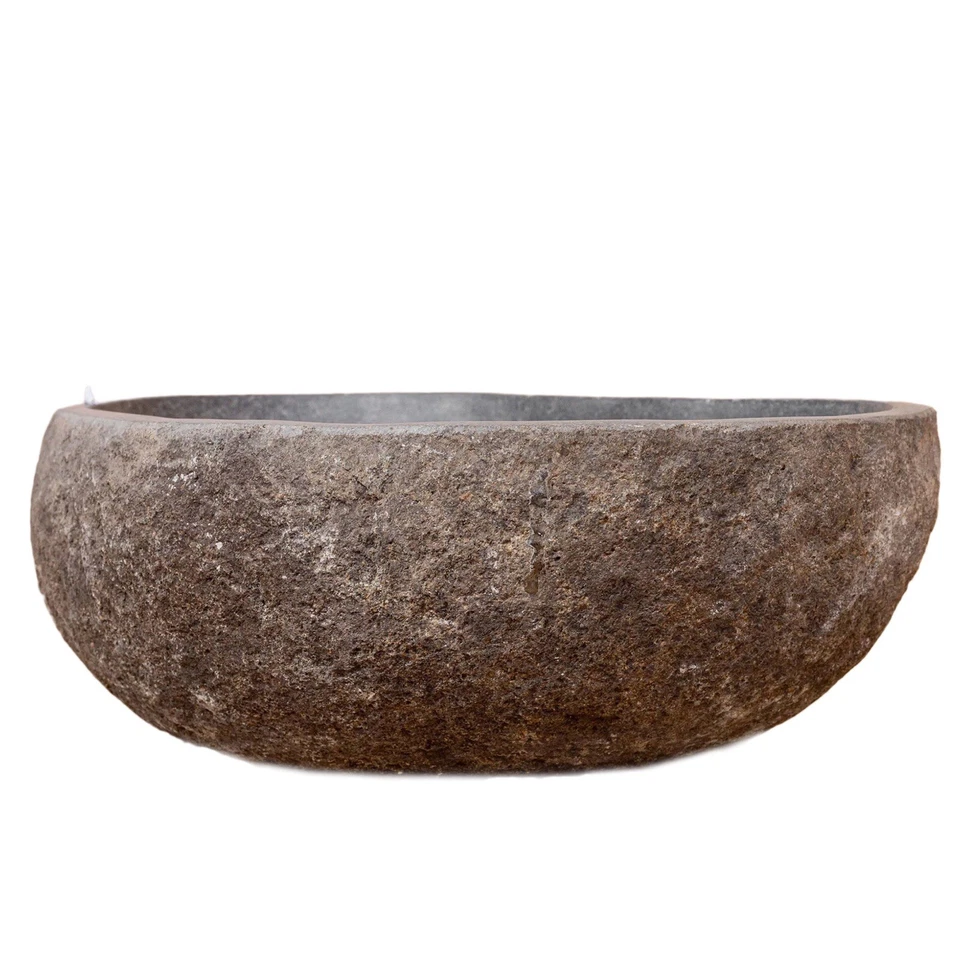 Vogeltränke aus Natur Flussstein  Wasserschale Ø25cm Winterfest 6-7 Kg - Bild 1 von 4