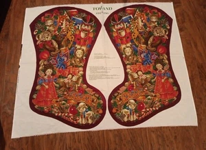 Vtg Cranston 36” JUMBO Toyland Christmas STOCKING Cut Sew Fabric Panel Messmore - Picture 1 of 7