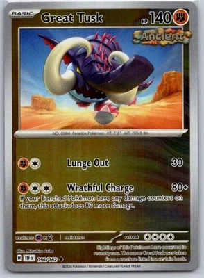 Great Tusk - 096/162 Reverse Holo SV05: Temporal Forces NM - Image 1 of 2
