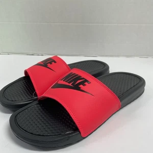 Nike Benassi JDI 343880 605 Size 13 Men Red Orbit Black Slide Sandal Slippers - Picture 1 of 8