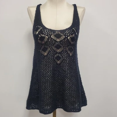 Gilly Hicks Womens Fairy Grunge Open Knit Tank Size S Beach Coastal Vacation - Image 1 of 4