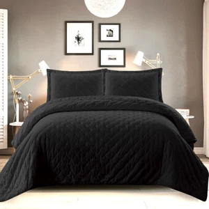 Fluffy Velvet Luxurious Super Soft Warm Cozy Embroidered Mini Dot Bedspread Set - Picture 1 of 20
