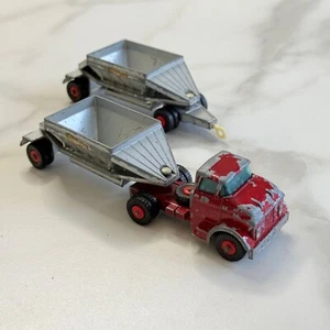 Matchbox King Size K-4 Fruehauf Hopper – Red Cab and Twin Silver Trailers – Used - Picture 1 of 23