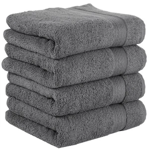 REGAL RUBY Quick-Dry 4 Pieces Hand Towel Cotton Linen Set - Highly Absorbent - Picture 1 of 20