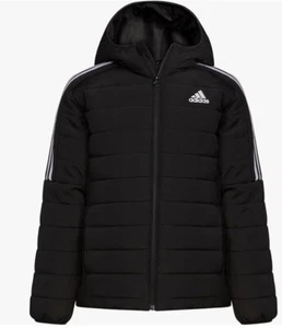 adidas Boys' Classic Puffer Jacket, Black - SMALL - Picture 1 of 6