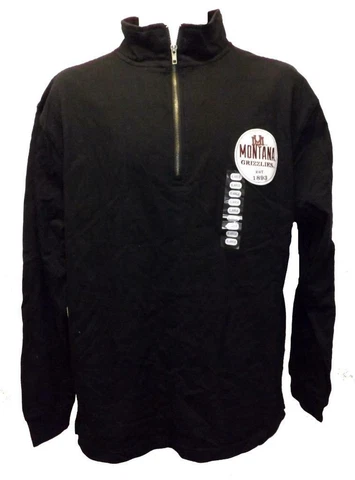 New Montana Grizzlies Mens Size L Large Black Pullover 1/4 Zip Jacket $65 Cover