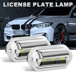 2X Cromo LED Superficie Placa Luz Etiqueta Lámpara Paso Remolque Camión Universal - Imagen 1 de 9