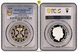 Australia 2010 50c Melbourne Cup Trophy Gold Gilt Proof PCGS PR69DCAM #8083 - Picture 1 of 1
