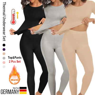Damen Thermo Unterwäsche Set Hemd+Hose warme Thermowäsche Thermounterwäsche Warm - Bild 1 von 4