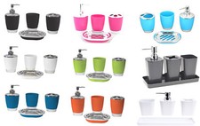 Set 4/5 pcs Bathroom Accessory Set Soap Dispenser Toothbrush Holder Tumbler Tray