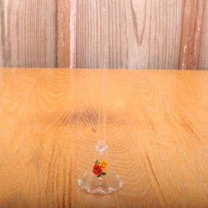Vintage Clear Glass Bell With Flowers Red and Yellow Rose - Picture 1 of 1