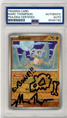 PSA Signed Cubone 151 Reverse Holo 104/165 Pokemon Scarlet Violet Marc Thompson - Image 1 of 2