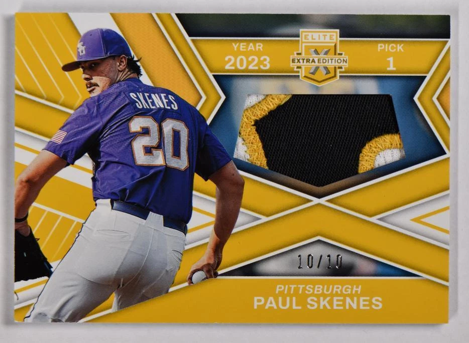 2023 Elite Extra Edition First Round Materials Gold /10 #FR-PSK Paul Skenes