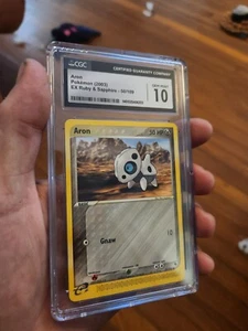 (POP 12) CGC 10 GEM MINT Aron 50/109 Ex Ruby and Sapphire Pokemon Card - Picture 1 of 4
