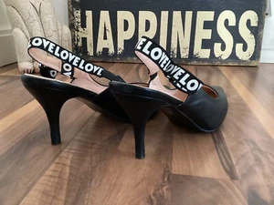 Schwarze, spitze Sling-Pumps Gr. 40 - Bild 1 von 5