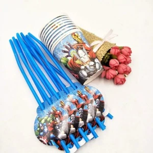 20 pcs avengers cup & straw birthday Decoration Party Supplies. - Picture 1 of 1