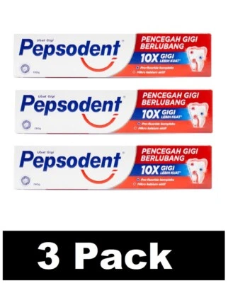 3 x PEPSODENT 190g TOOTHPASTE 10X STRONGER TEETH CAVITY FIGHTER 100% Brand New - Image 1 of 4